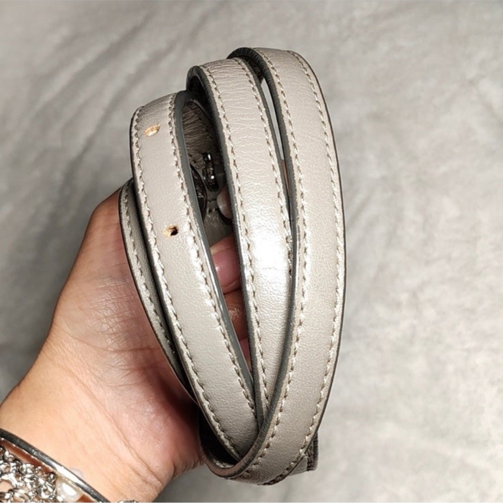 Coach Light Gray Leather Satchel Strap
